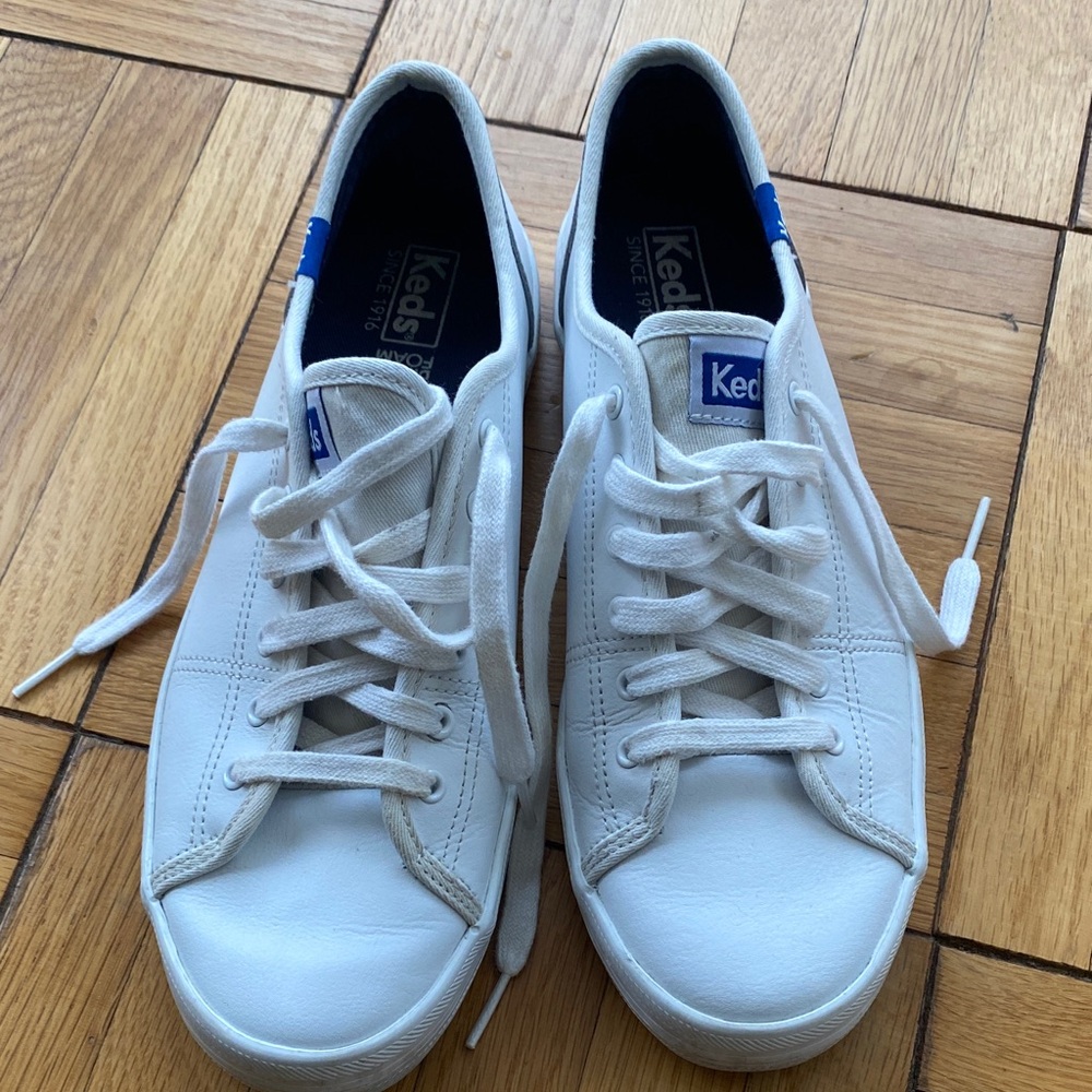 Keds Classic Leather White Lace-Up Sneakers